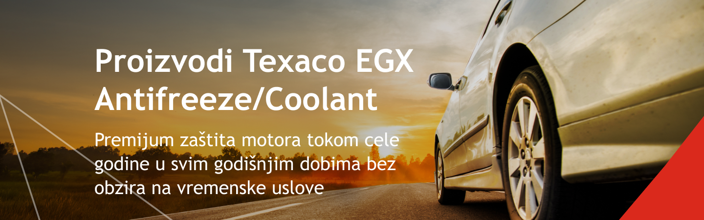 Proizvodi Texaco EGX Antifreeze/Coolant - Premijum zaštita motora tokom cele godine u svim godišnjim dobima bez obzira na vremenske uslove 